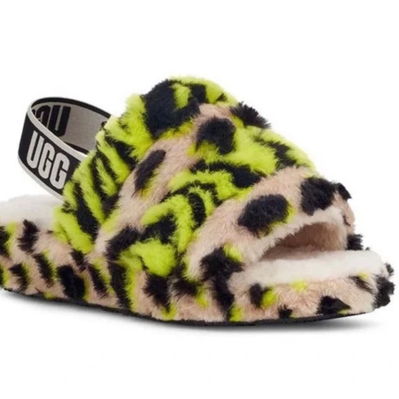 UGG Fluff yeah Animalia Slipper/ Key lime - Picture 2 of 6